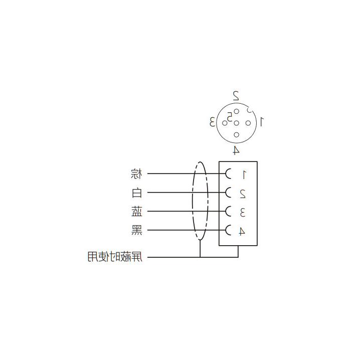 M12 4Pin female straight, IP 69K-ECOLAB, food grade, single-end pre-cast PVC non-flexible cable, gray sheathed, 64E023-XXX